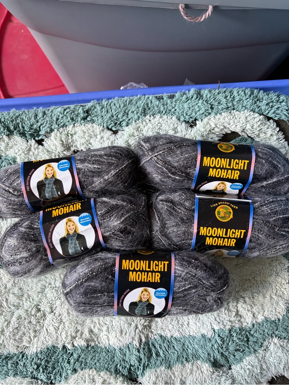 Moonlight Mohair Yarn - Charcoal Gray (6 Skeins) Make something sparkly!
